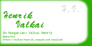 henrik valkai business card